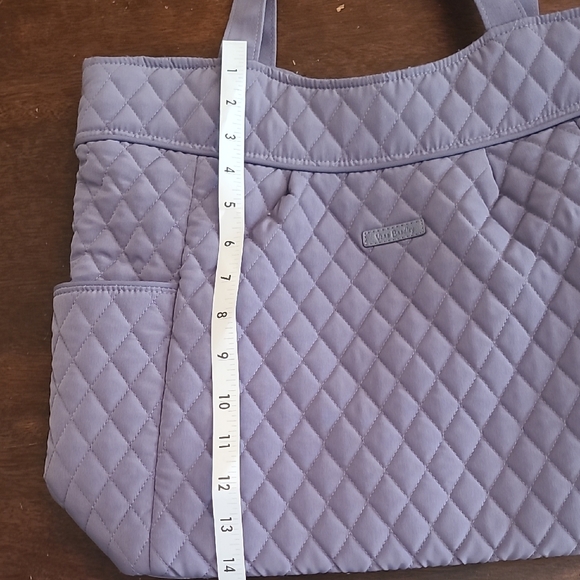 Vera Bradley Grey Quilted Tote Bag with Diamond Pattern Free Gift🤍🩶New Perfect - Picture 11 of 15